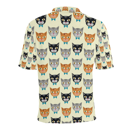 Cat Pattern Print Design 05 Men Polo Shirt