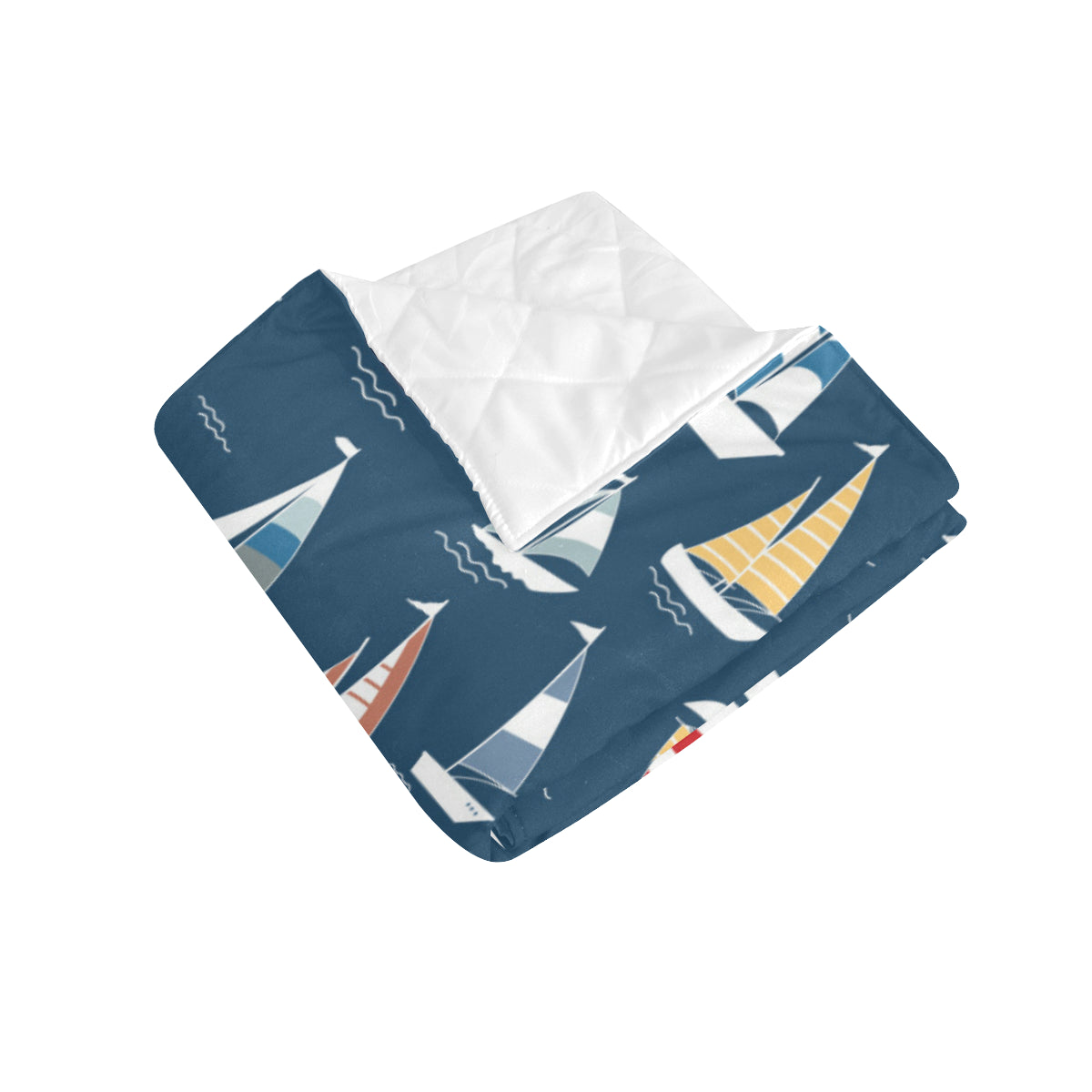 Sailing Ships Pattern Print Design A04 Premium Quilt
