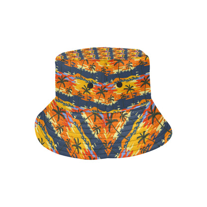 Palm Tree Pattern Print Design PT010 Unisex Bucket Hat