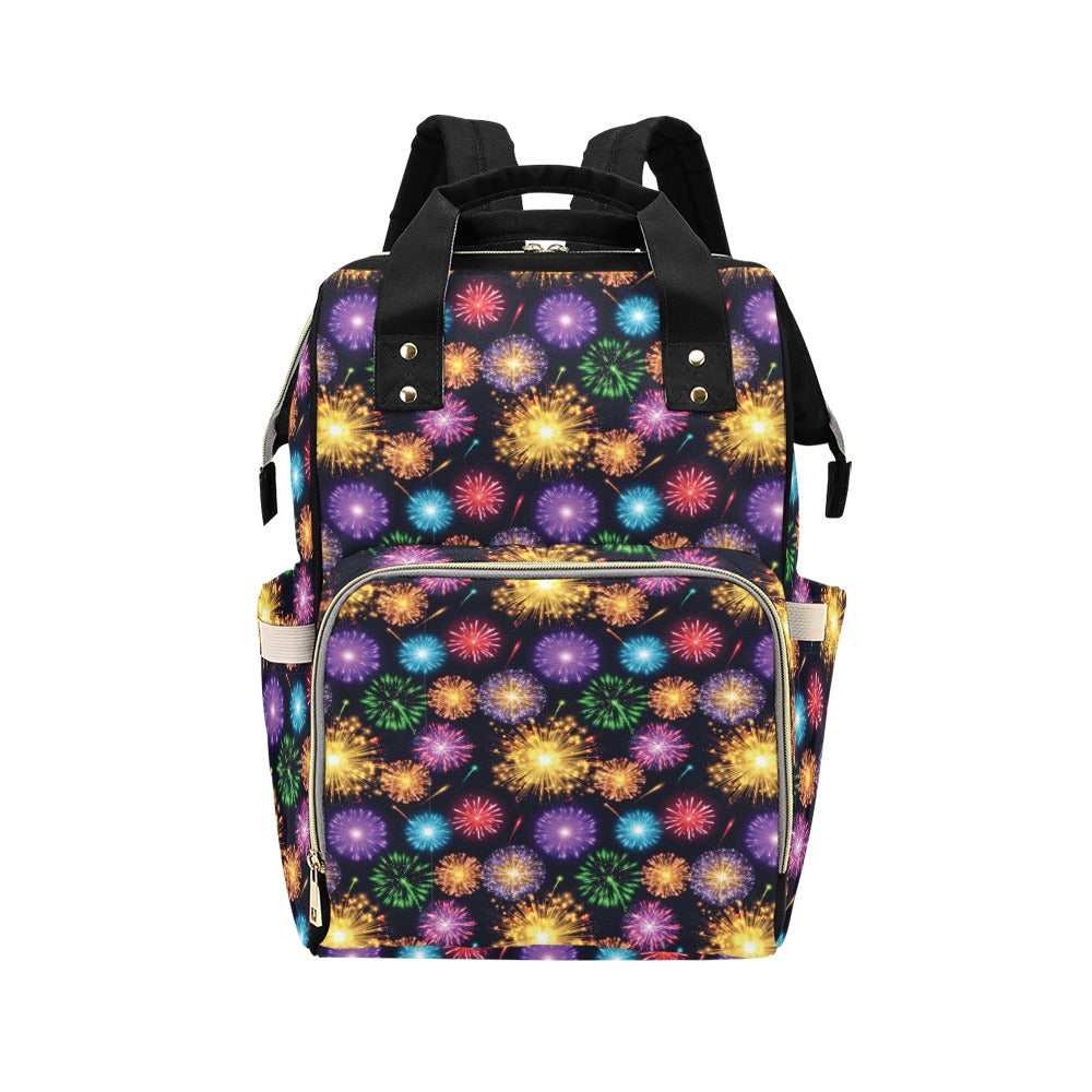 Firework Print Design LKS305 Diaper Bag Backpack