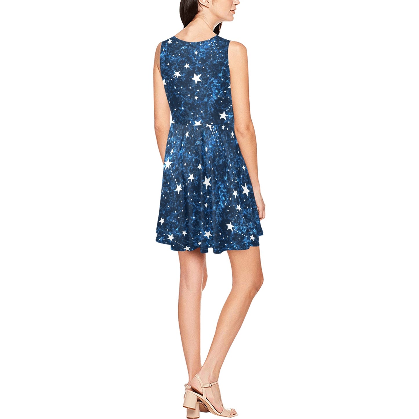 Cosmic Pattern Print Design 05 Sleeveless Dress