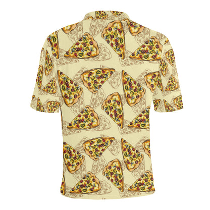 Pizza Pattern Print Design A01 Men Polo Shirt