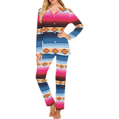 Mexican Pattern Print Design 03 Women's Long Pajama Set