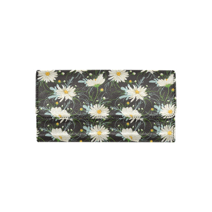 Daisy Pattern Print Design DS08 Women's Trifold Wallet