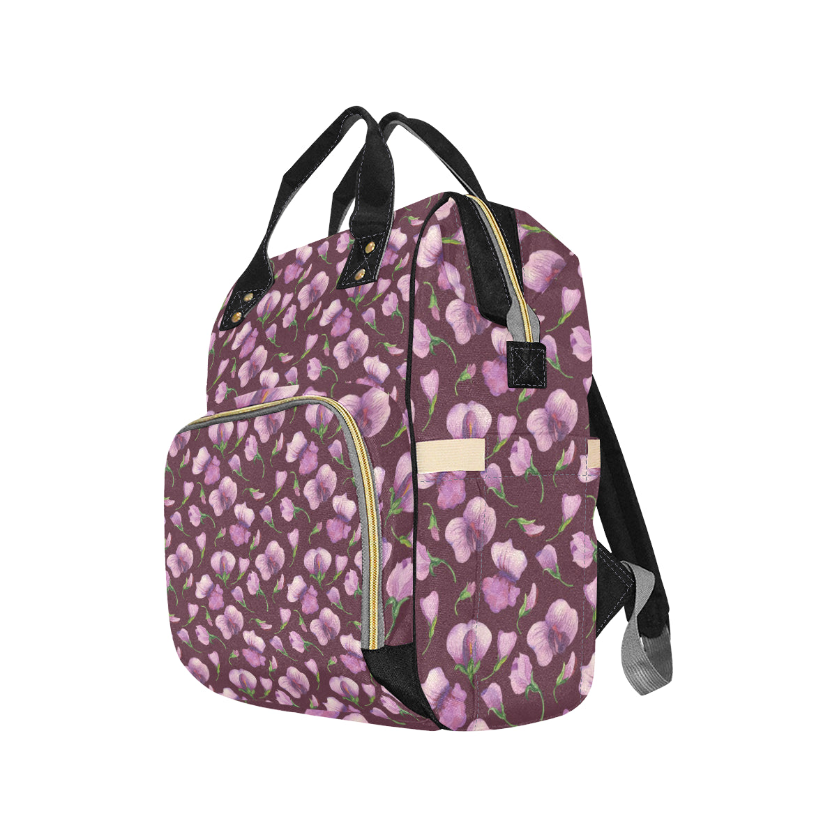 Peony Pattern Print Design PE010 Diaper Bag Backpack