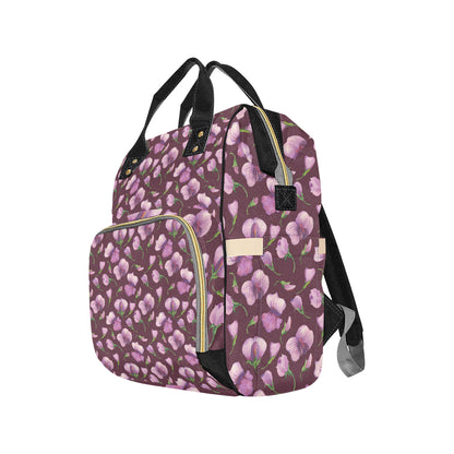 Peony Pattern Print Design PE010 Diaper Bag Backpack