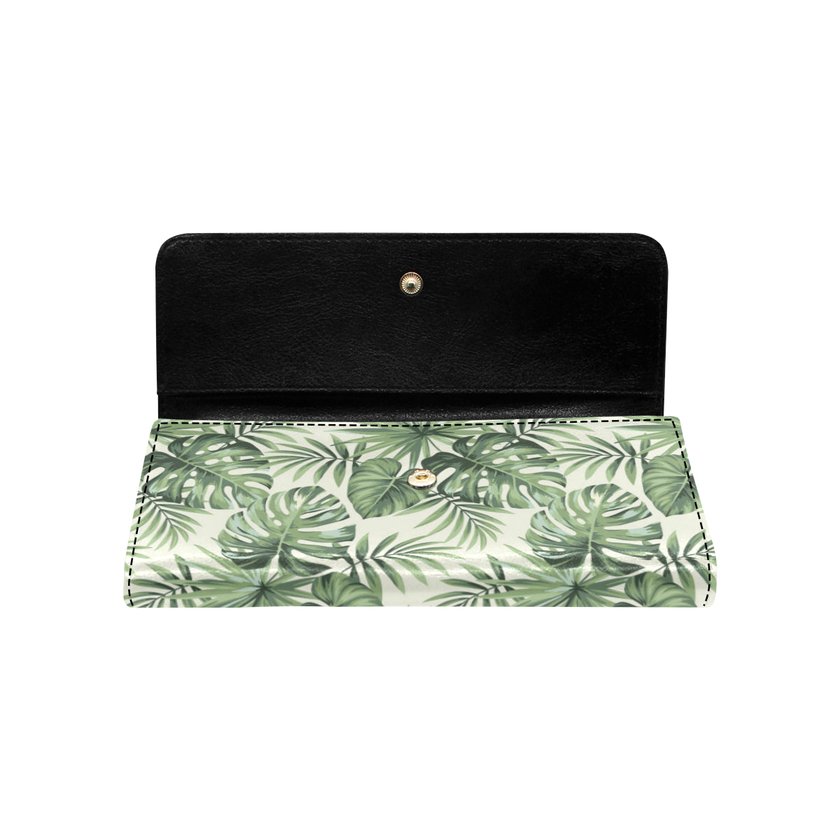 Palm Leaf Pattern Print Design A02 Women's Trifold Wallet