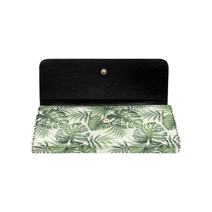 Palm Leaf Pattern Print Design A02 Women's Trifold Wallet