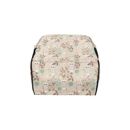 Owl Pattern Print Design A02 Diaper Bag Backpack