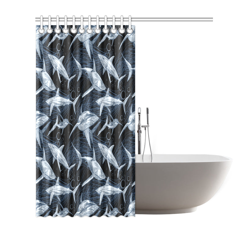 Shark Print Pattern Shower Curtain