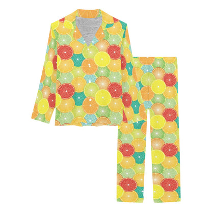 Citrus Pattern Print Design 01 Women's Long Pajama Set