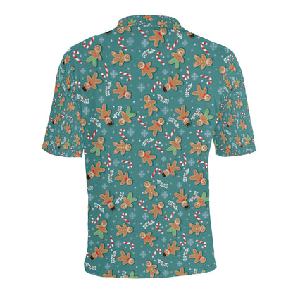 Gingerbread Pattern Print Design 05 Men Polo Shirt