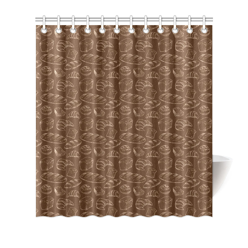 Bread Pattern Print Design 02 Shower Curtain