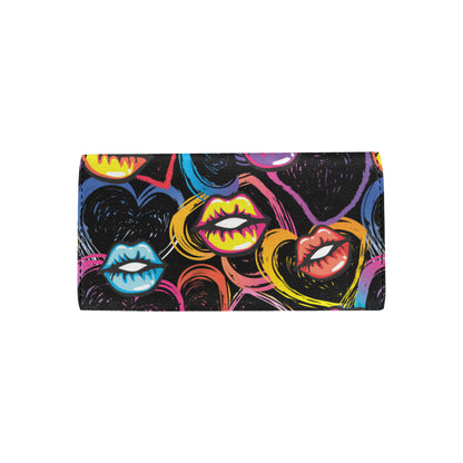 Pop Art Lip Pattern Print Design A03 Women's Trifold Wallet
