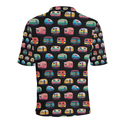 Camper Camping Pattern Men Polo Shirt