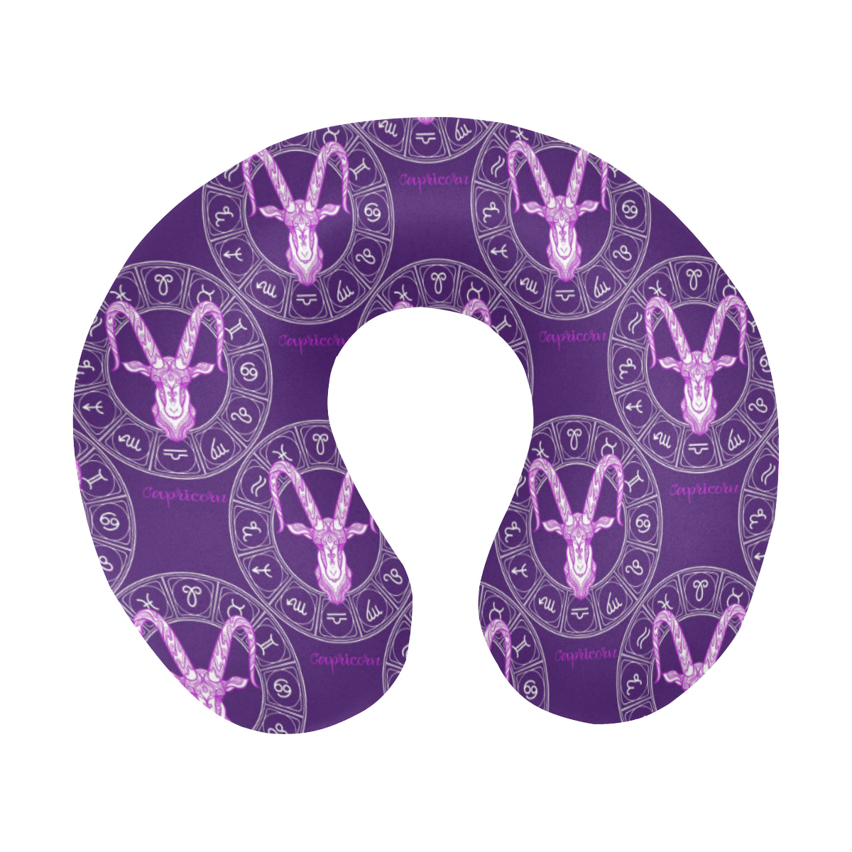 Capricorn Zodiac Pattern Print Design 04 U-Shaped Travel Neck Pillow