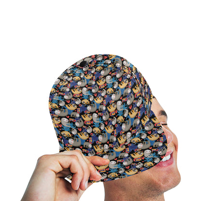 Sloth Cartoon Design Themed Print Snapback Cap