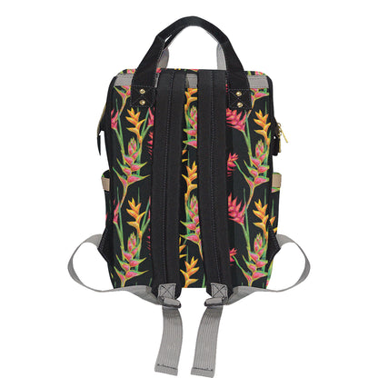Heliconia Pattern Print Design HL01 Diaper Bag Backpack