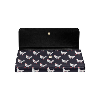 Chicken Pattern Print Design 03 Women's Trifold Wallet