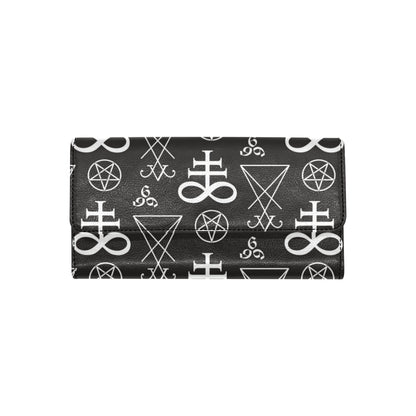 Pentagram Pattern Print Design A04 Women's Trifold Wallet