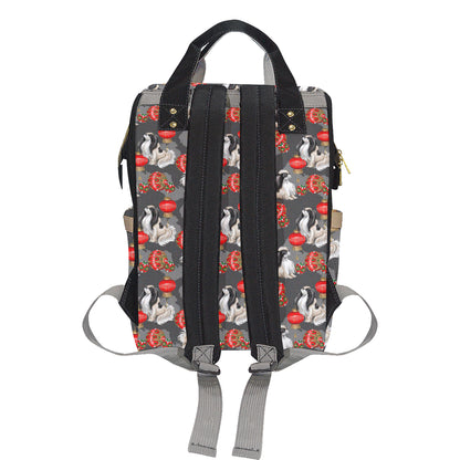 Japanese Chin Pattern Print Design 02 Diaper Bag Backpack
