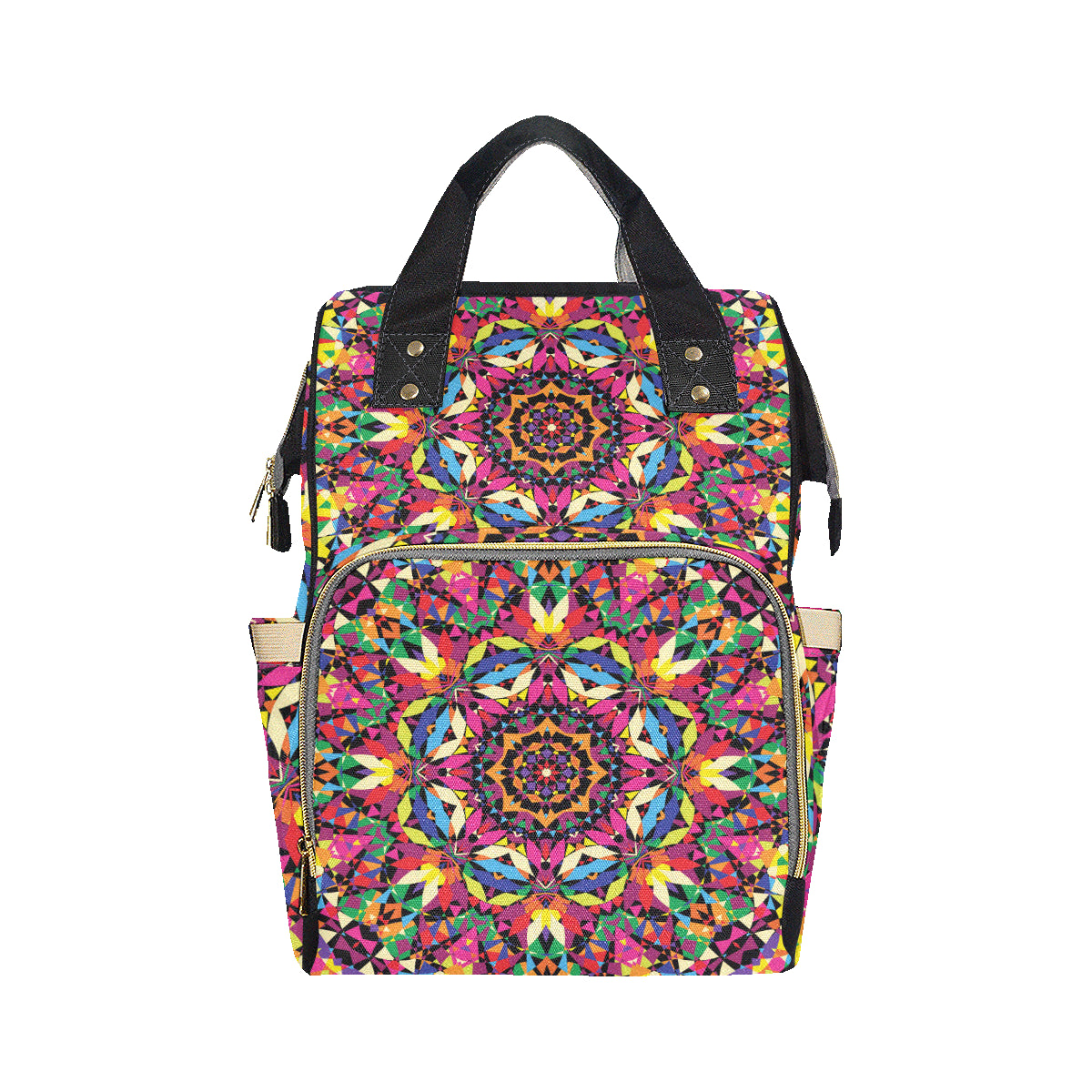 Kaleidoscope Pattern Print Design 02 Diaper Bag Backpack