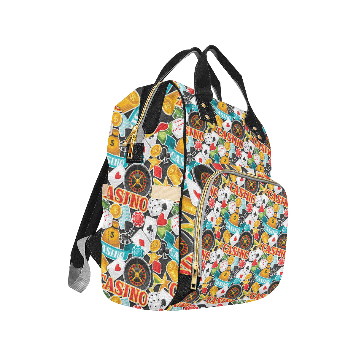 Casino Pattern Print Design 03 Diaper Bag Backpack