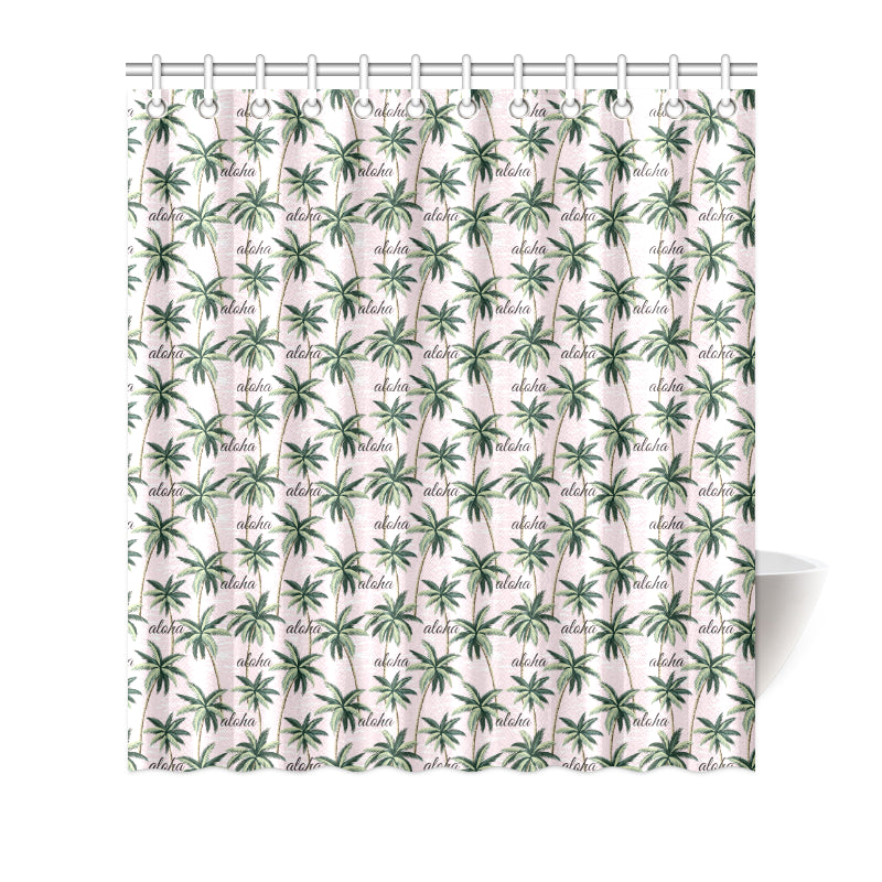 Aloha Beach Pattern Design Themed Print Shower Curtain