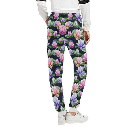 Lotus Flower Print Design Unisex Sweatpants