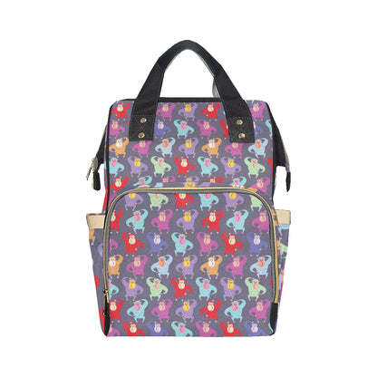 Chimpanzee Pattern Print Design 03 Diaper Bag Backpack