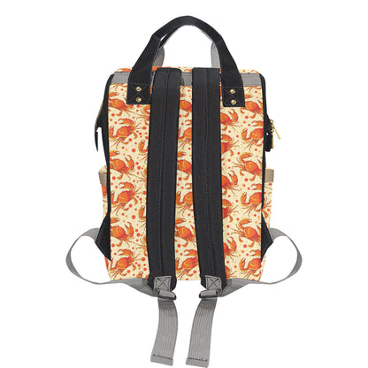 Crab Pattern Print Design 01 Diaper Bag Backpack