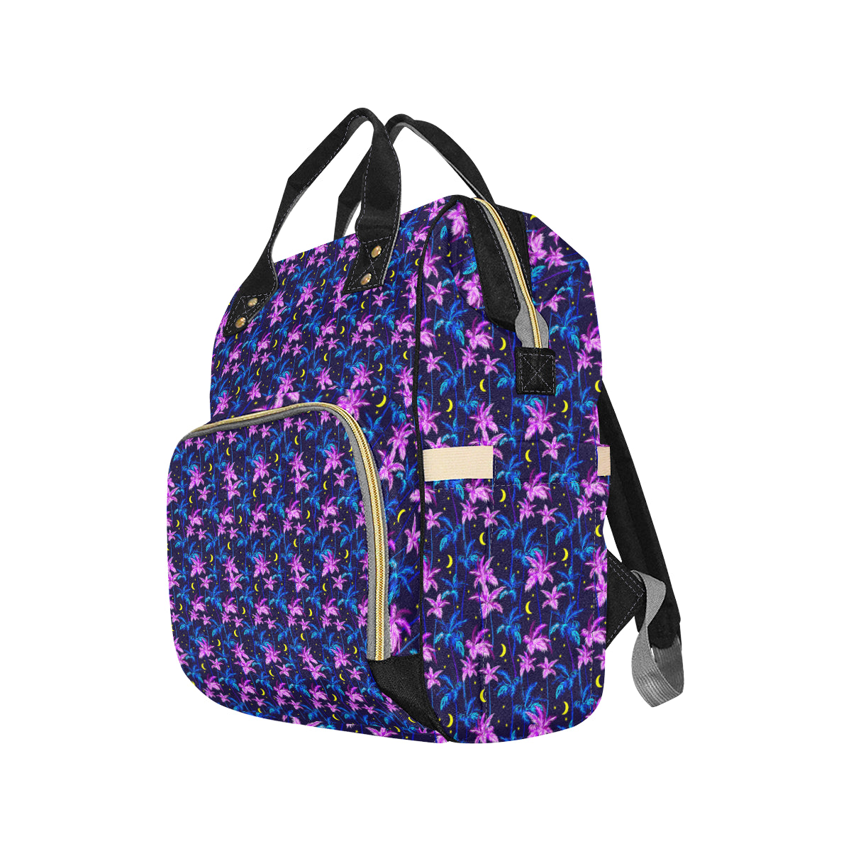 Palm Tree Night Scene Design Print Diaper Bag Backpack