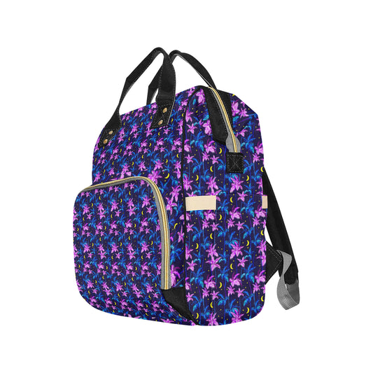 Palm Tree Night Scene Design Print Diaper Bag Backpack