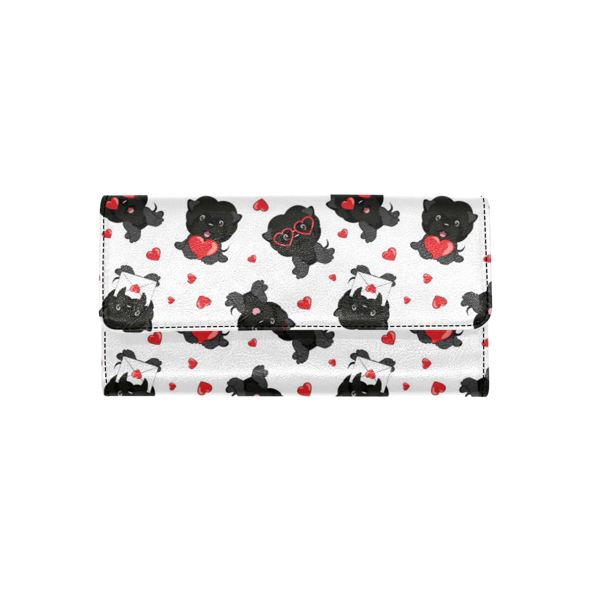 Affenpinscher Pattern Print Design 01 Women's Trifold Wallet