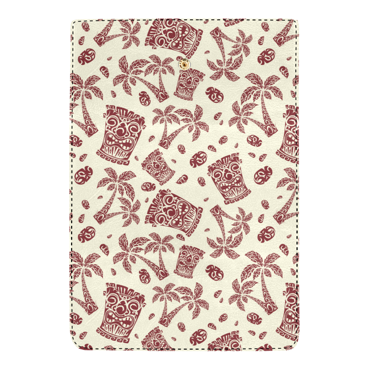 Tiki Tribal Mask Palm Tree Women's Trifold Wallet