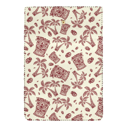 Tiki Tribal Mask Palm Tree Women's Trifold Wallet