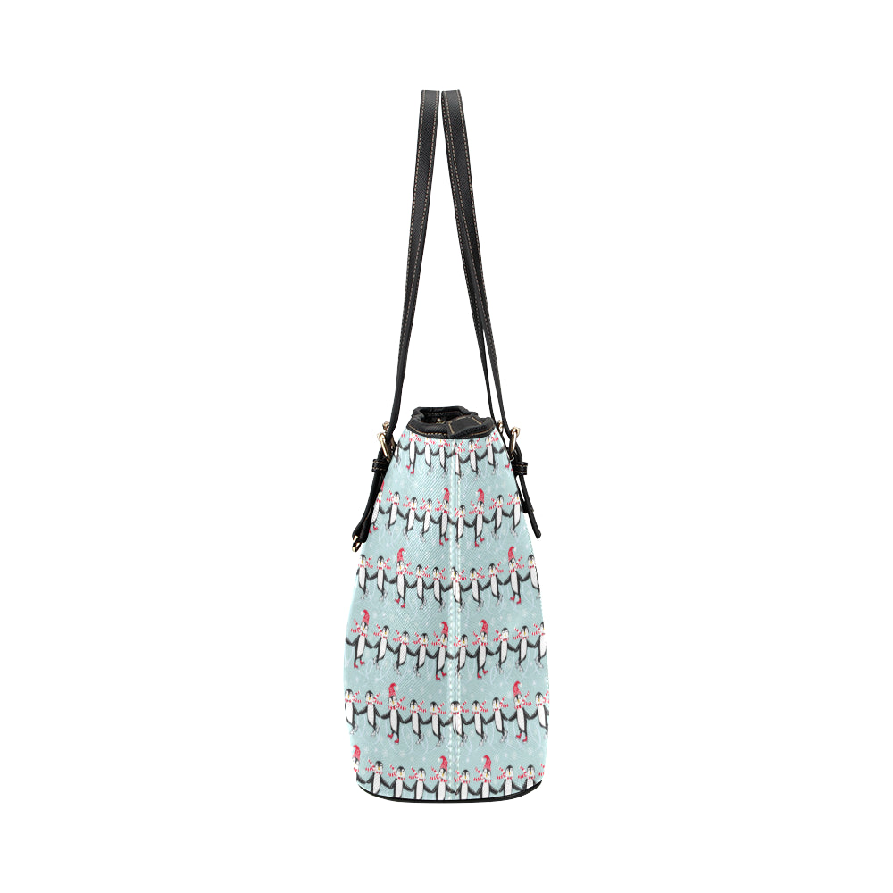 Penguin Sking Design Leather Tote Bag
