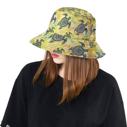 Hawaiian Turtle Tribal Design Print Unisex Bucket Hat