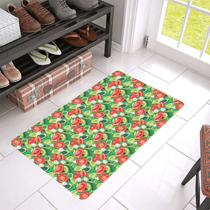 Vegan Salad Themed Design Print Rubber Doormat