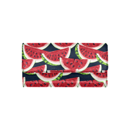 Watermelon Pattern Print Design WM011 Women's Trifold Wallet