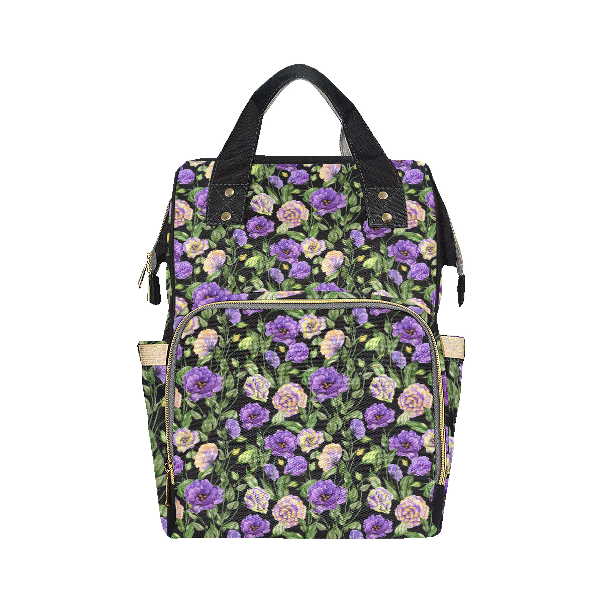 Lisianthus Pattern Print Design LT02 Diaper Bag Backpack