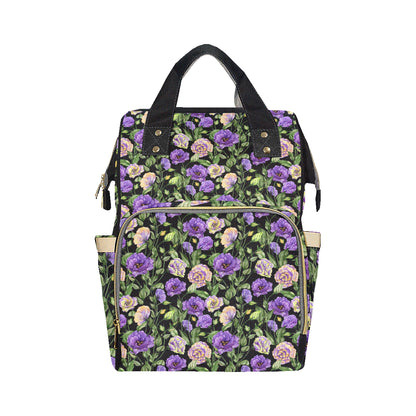 Lisianthus Pattern Print Design LT02 Diaper Bag Backpack