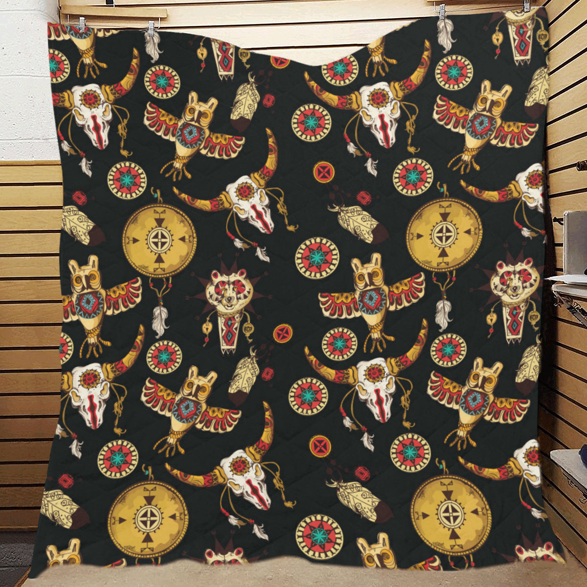 Native American Symbol Pattern Premium Quilt