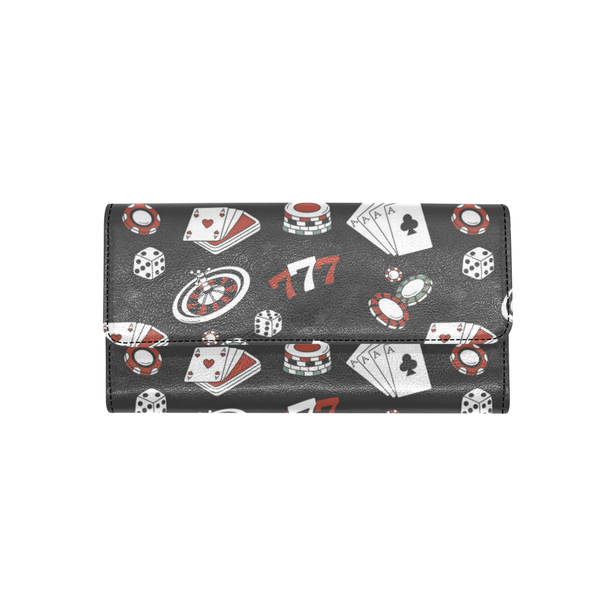 Casino Pattern Print Design 02 Women's Trifold Wallet