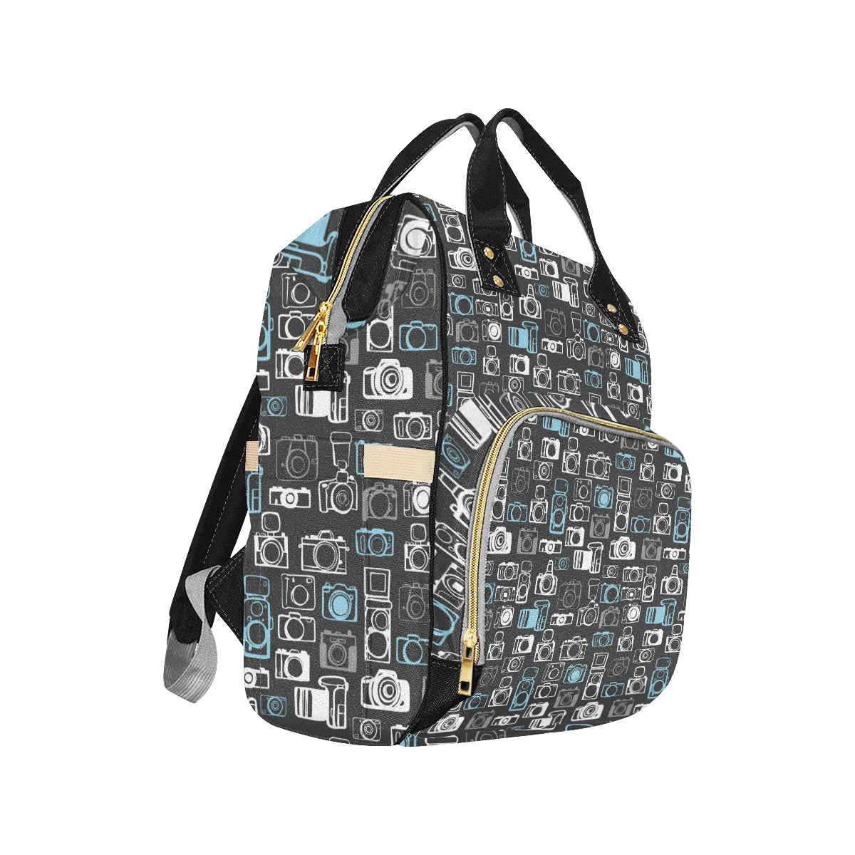 Camera Pattern Print Design 04 Diaper Bag Backpack