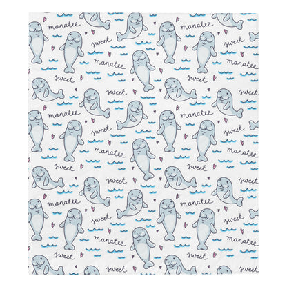Manatee Baby Pattern Print Design 03 Premium Quilt