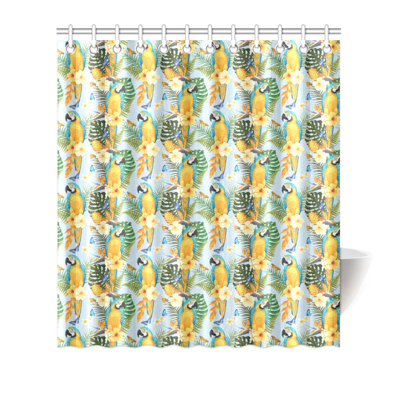 Parrot Pattern Print Design A04 Shower Curtain