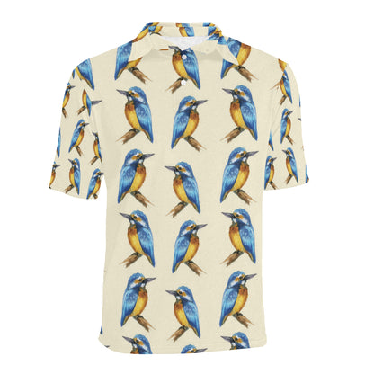 Kingfisher Pattern Print Design 01 Men Polo Shirt