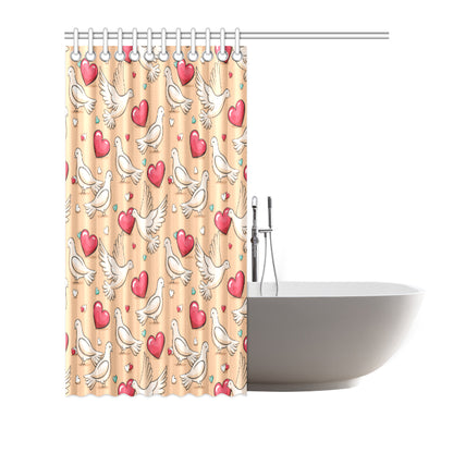 Pigeon Heart Pattern Print Design 04 Shower Curtain