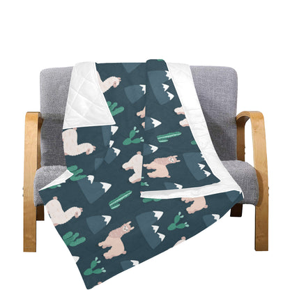 Llama Pattern Print Design 06 Premium Quilt